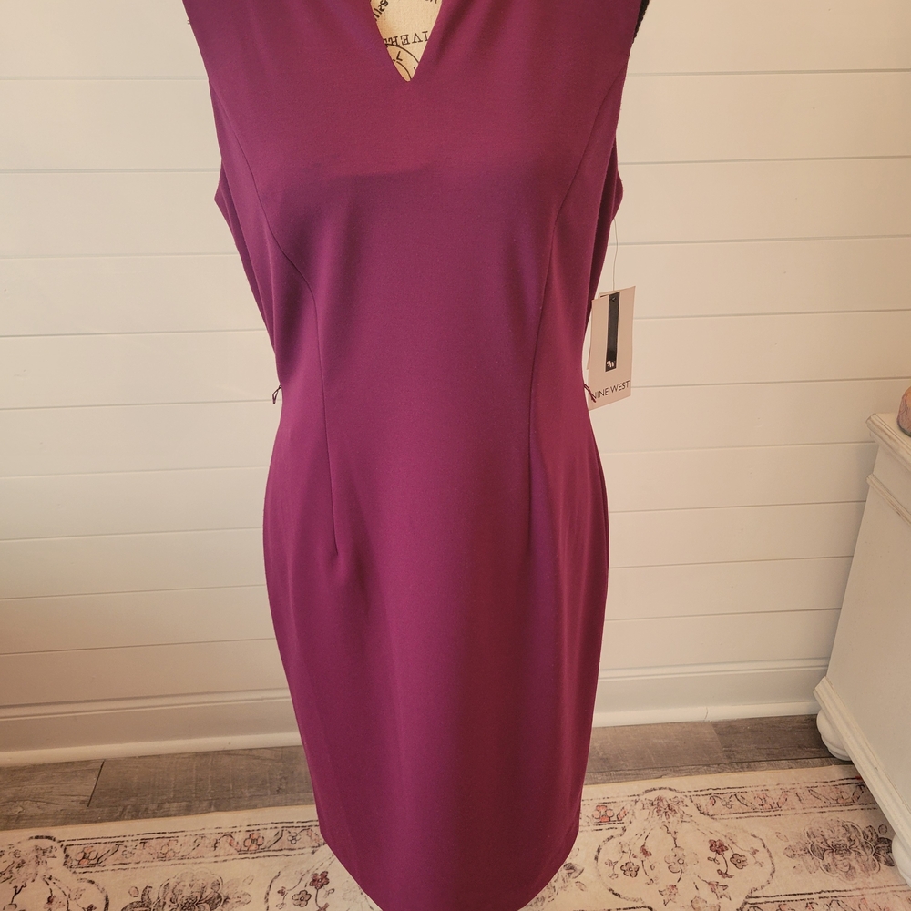 Nine West Sleeveless Sheath Wild Plum Sz 6 Dress NWT